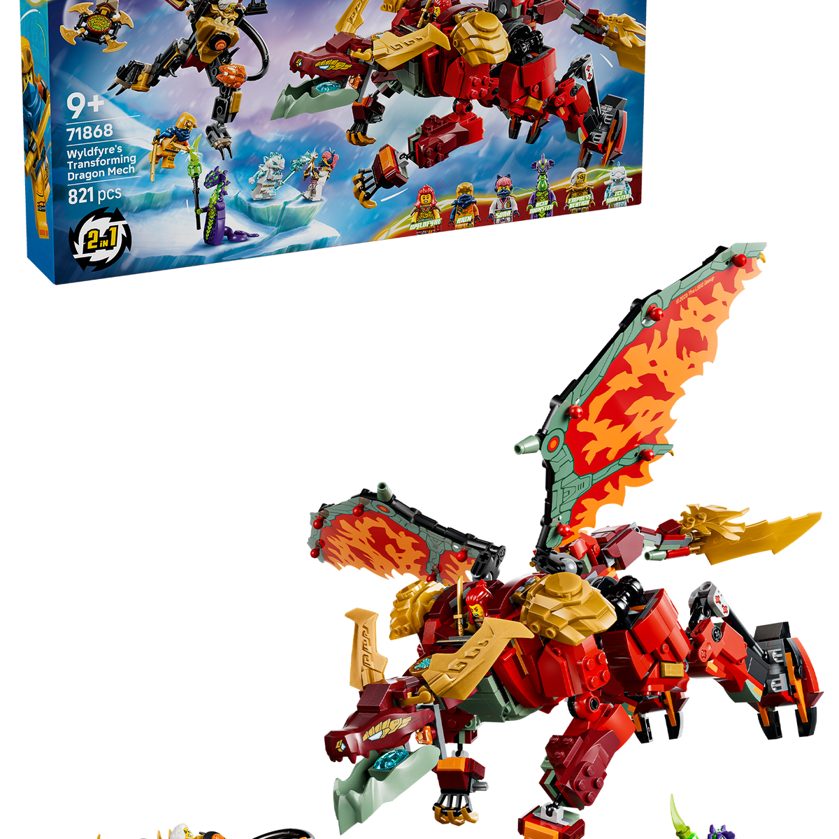 LEGO NINJAGO Wyldfyre's Transforming Dragon Mech 71868 – Toy