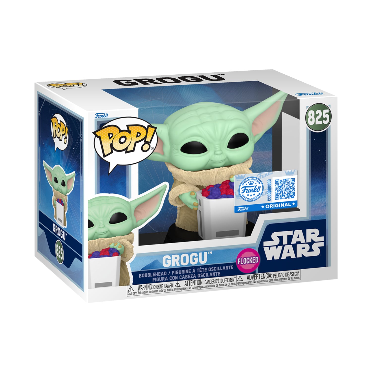 Funko Pop! Star Wars: The Mandalorian Flocked Grogu with Snack