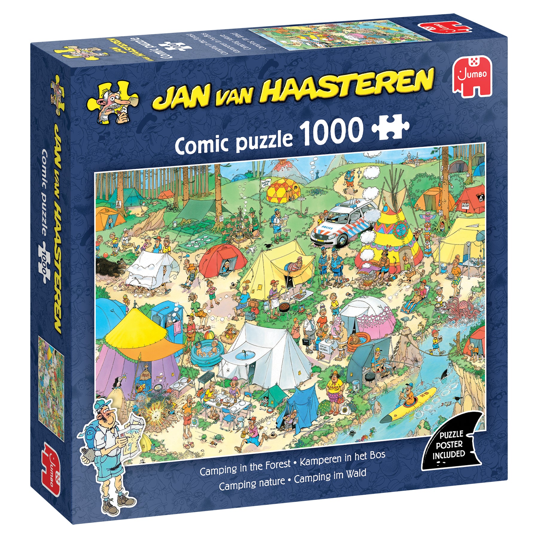 セール❗️JAN VAN HAASTEREN 3点コミックパズル 1000ピース Jan van Haasteren - Camping in the Forest Puzzle 1000 Pieces – Toy