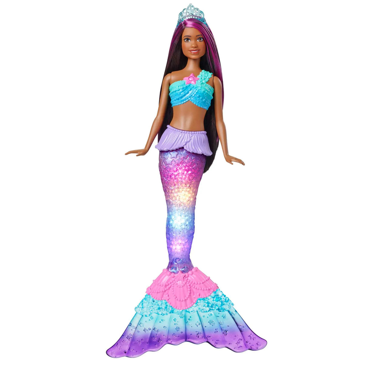 Barbie Dreamtopia Twinkle Lights Brunette Mermaid Doll – Toy