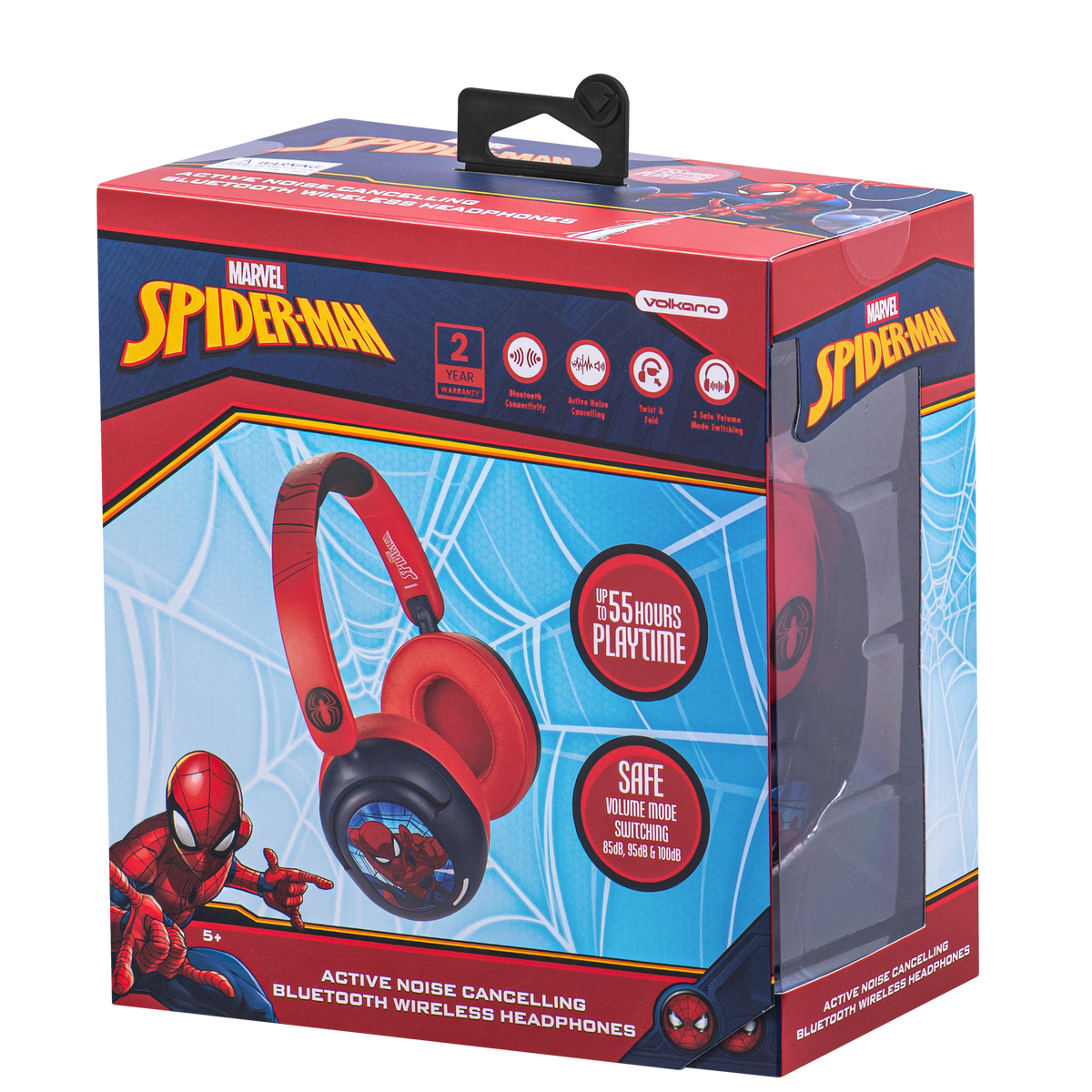 Spider Man Active Noise Cancelling Padded Bluetooth Headphones Toy spider-man-active-noise-cancelling-padded-bluetooth-headphones-toy