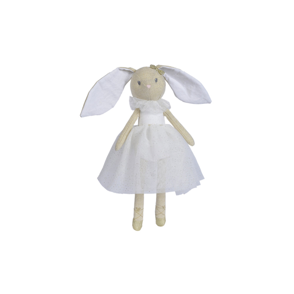 Peluche Lapin Ballerine Robe Blanche Nicotoy - 33 Cm, Décoration Chambre Enfant