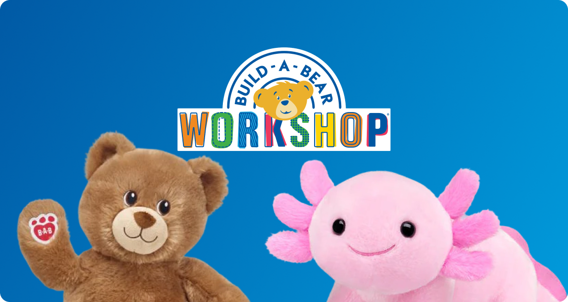 Build-A-Bear Workshop — bear and axolotl plush