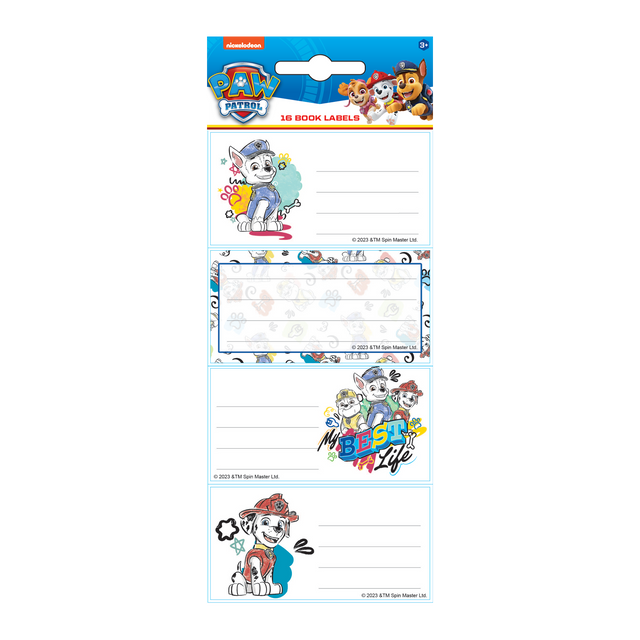 Paw Patrol Book Labels