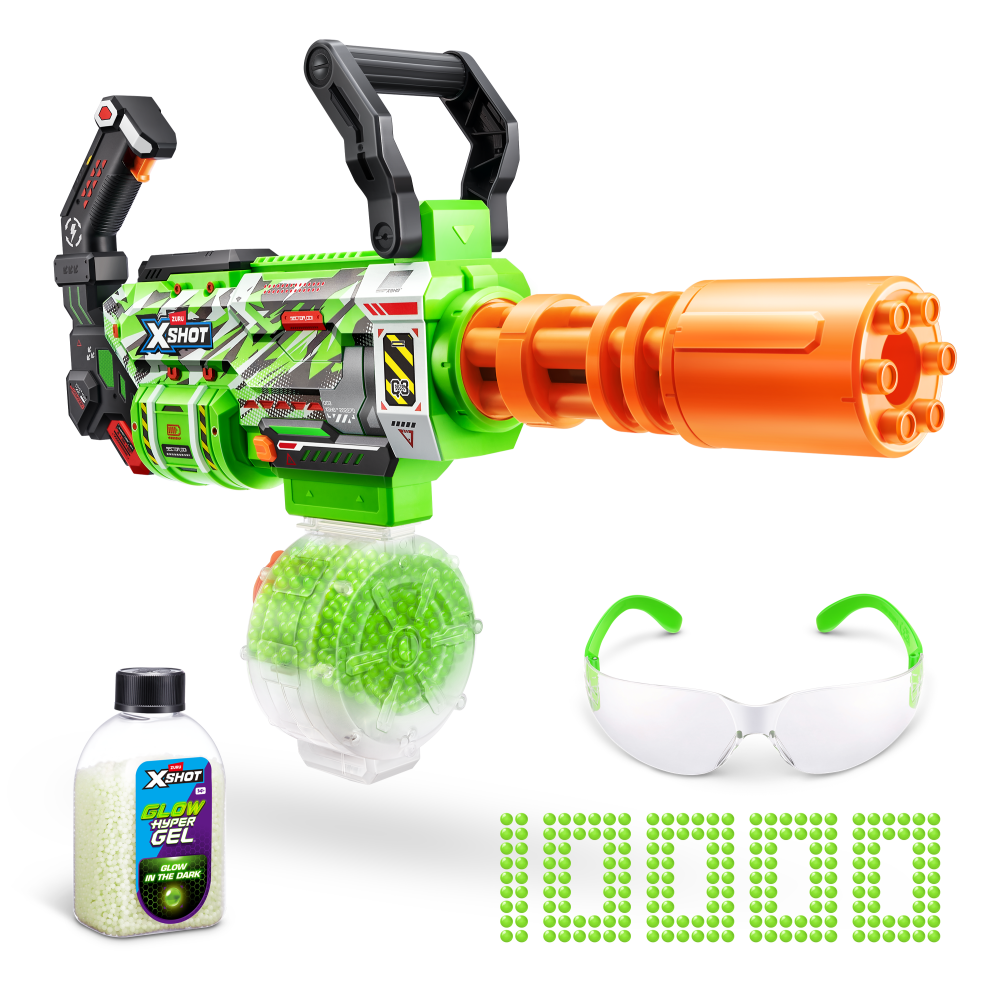 ZURU XSHOT Hyper Gel Gatling Blaster with Glow in the Dark Pellets ZURU XSHOT Hyper Gel Gatling Blaster with Glow in the Dark Pellets
