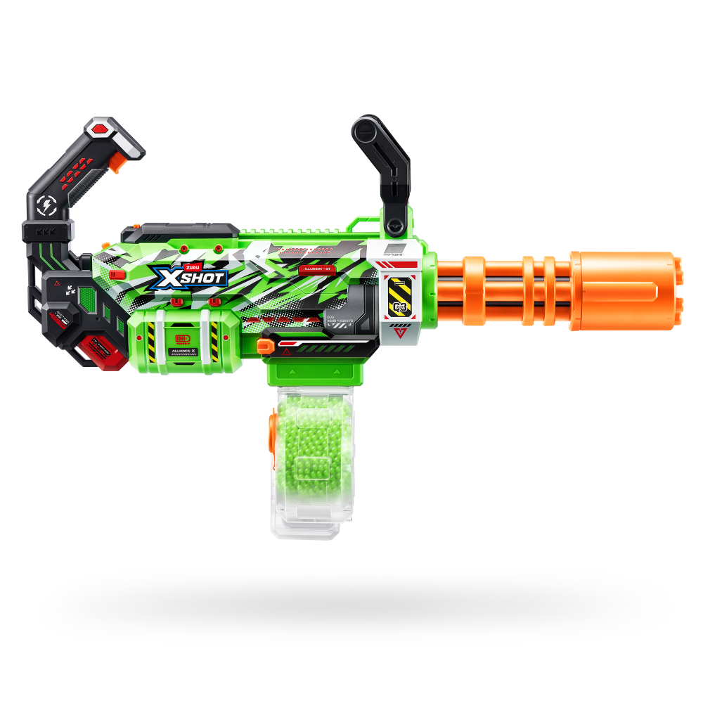 ZURU XSHOT Hyper Gel Gatling Blaster with Glow in the Dark Pellets