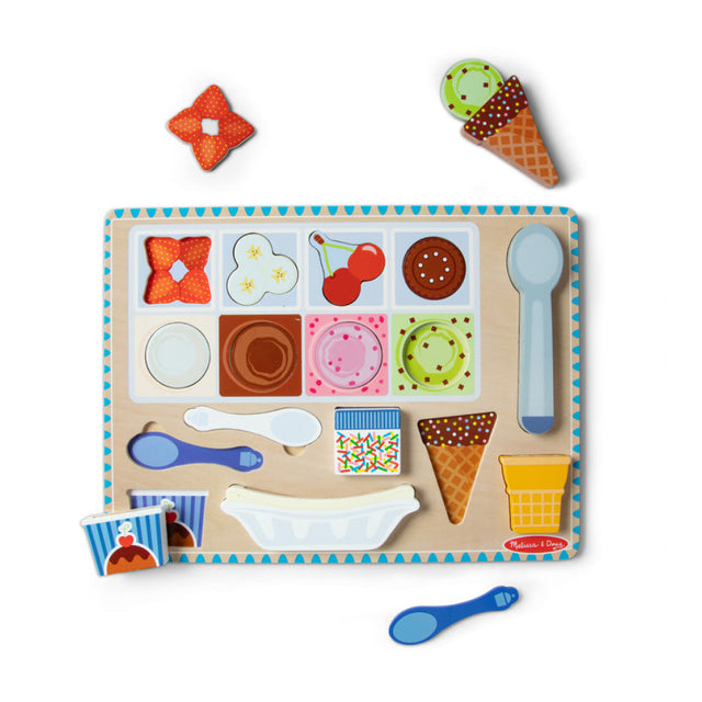 Wooden Mag Ice Cream Puzzle Playset