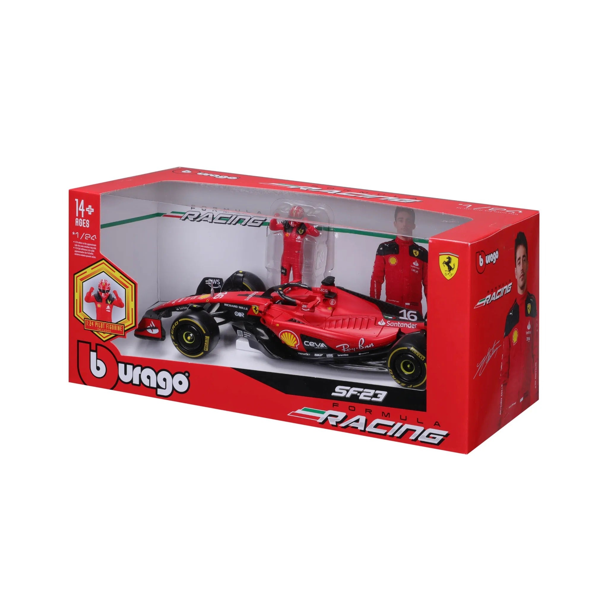 1/24 Scale Ferrari F1 SF-23 with Driver Figure - #16 Charles
