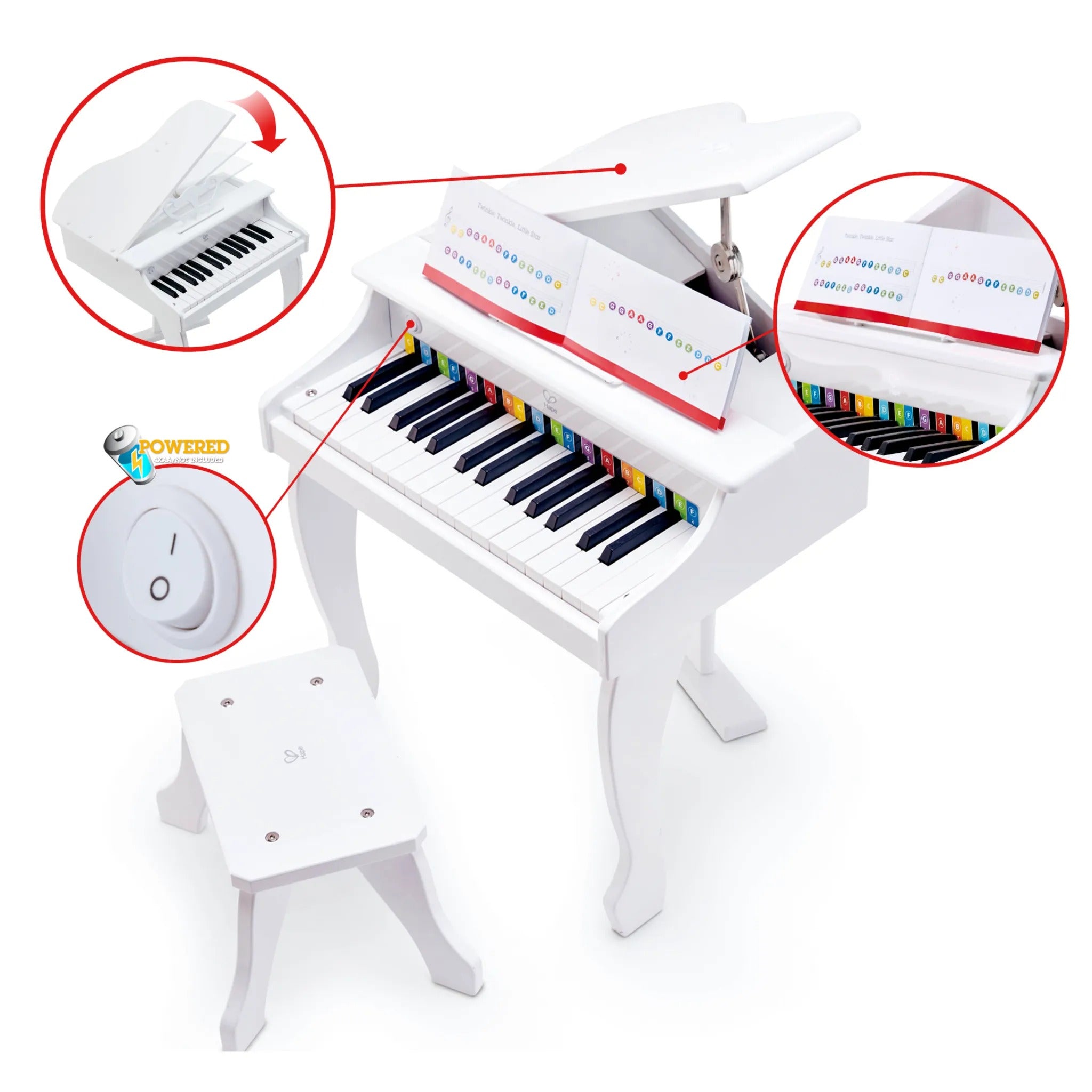 Hape Deluxe White Grand Piano – Toy Kingdom South Africa