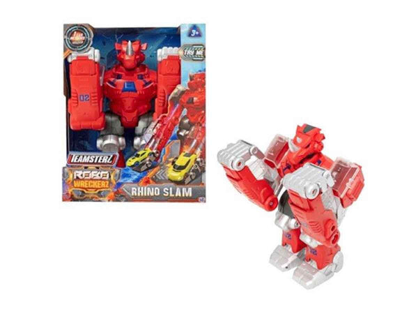 Teamsterz Robo Wreckerz Rhino Slam With 1 Car – Toy Kingdom South