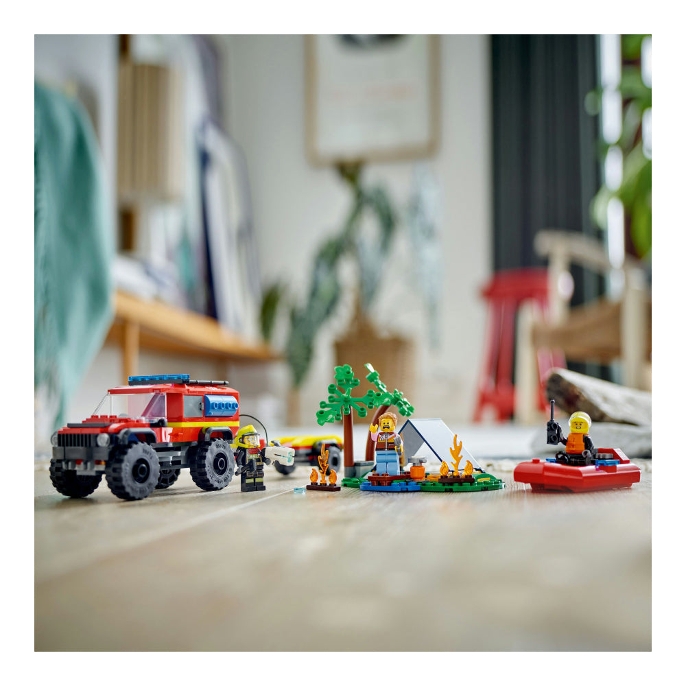 Rescue Boat Lego Truck And Boat Trailer LEGO® City 4x4 Fire
