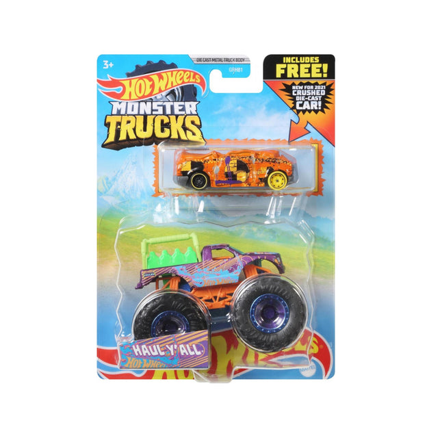 Hot Wheels Monster Trucks 1:64 2Pck Vechile Assorted