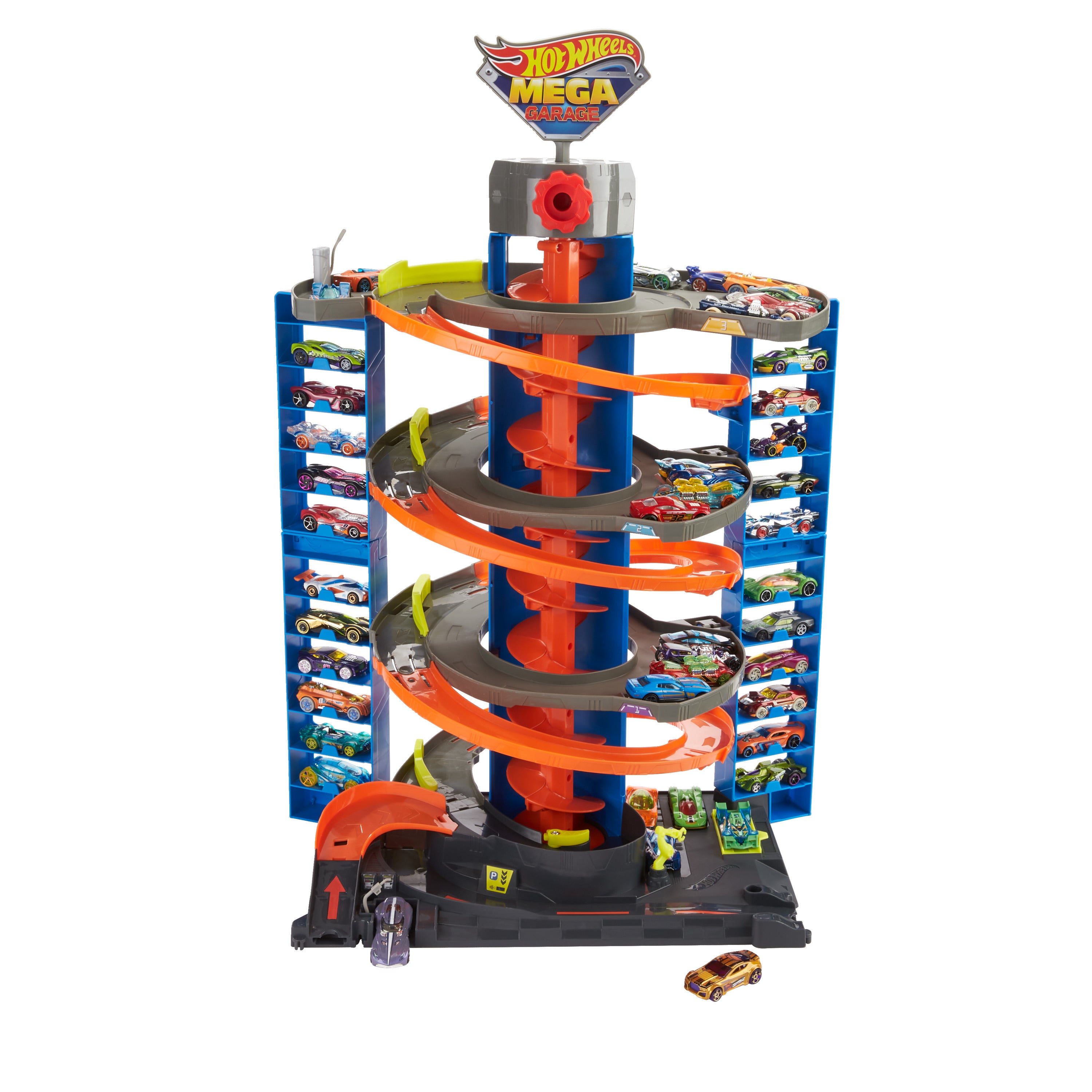 Hot Wheels City Mega Garage Playset with 1:64 Scale Vehicle – Toy
