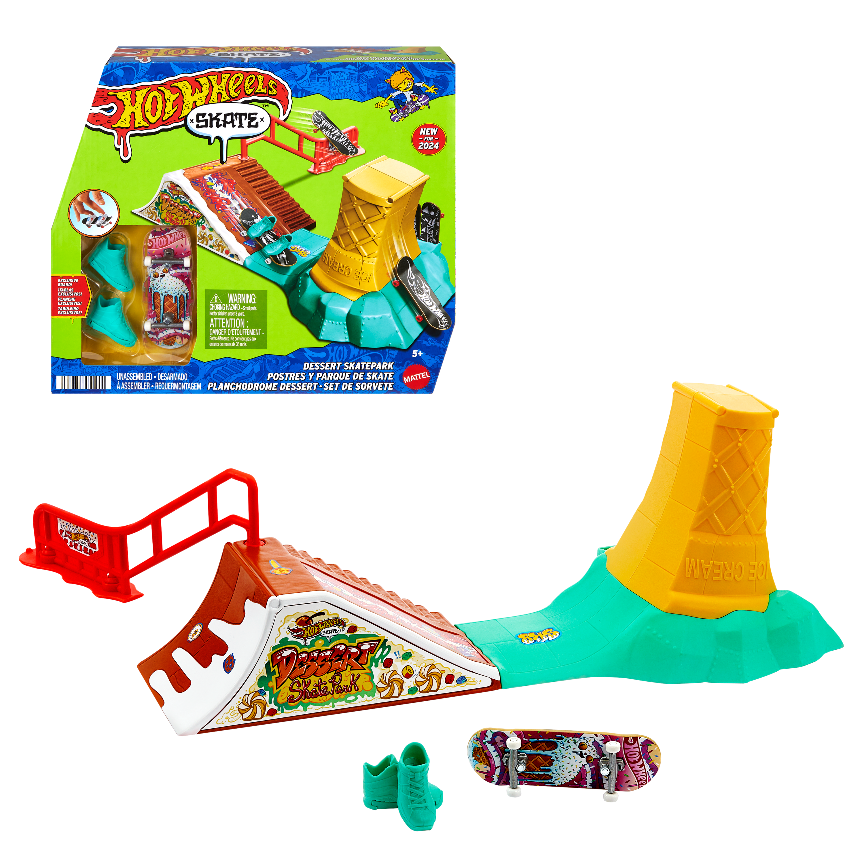 Hot Wheels Skate Drop In Skate Set Assorted with 1 x Skateboard