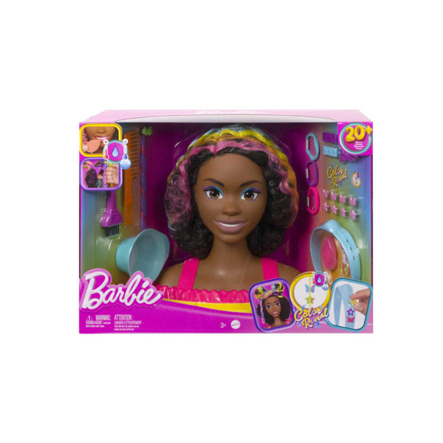 Barbie Neon Rainbow Styling Head Curly