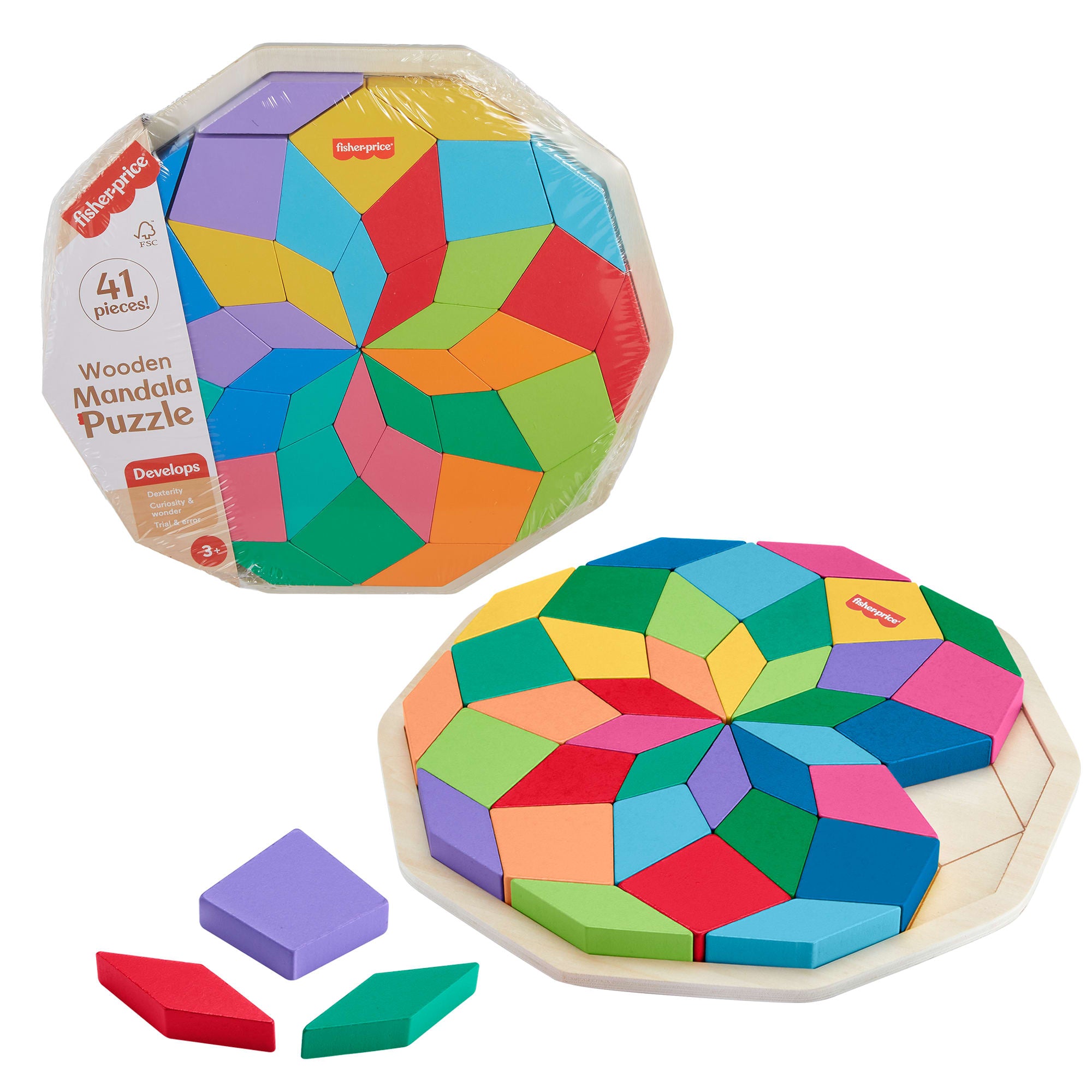 Fisher-Price Wooden Mandala Geometric Puzzle – Toy Kingdom South