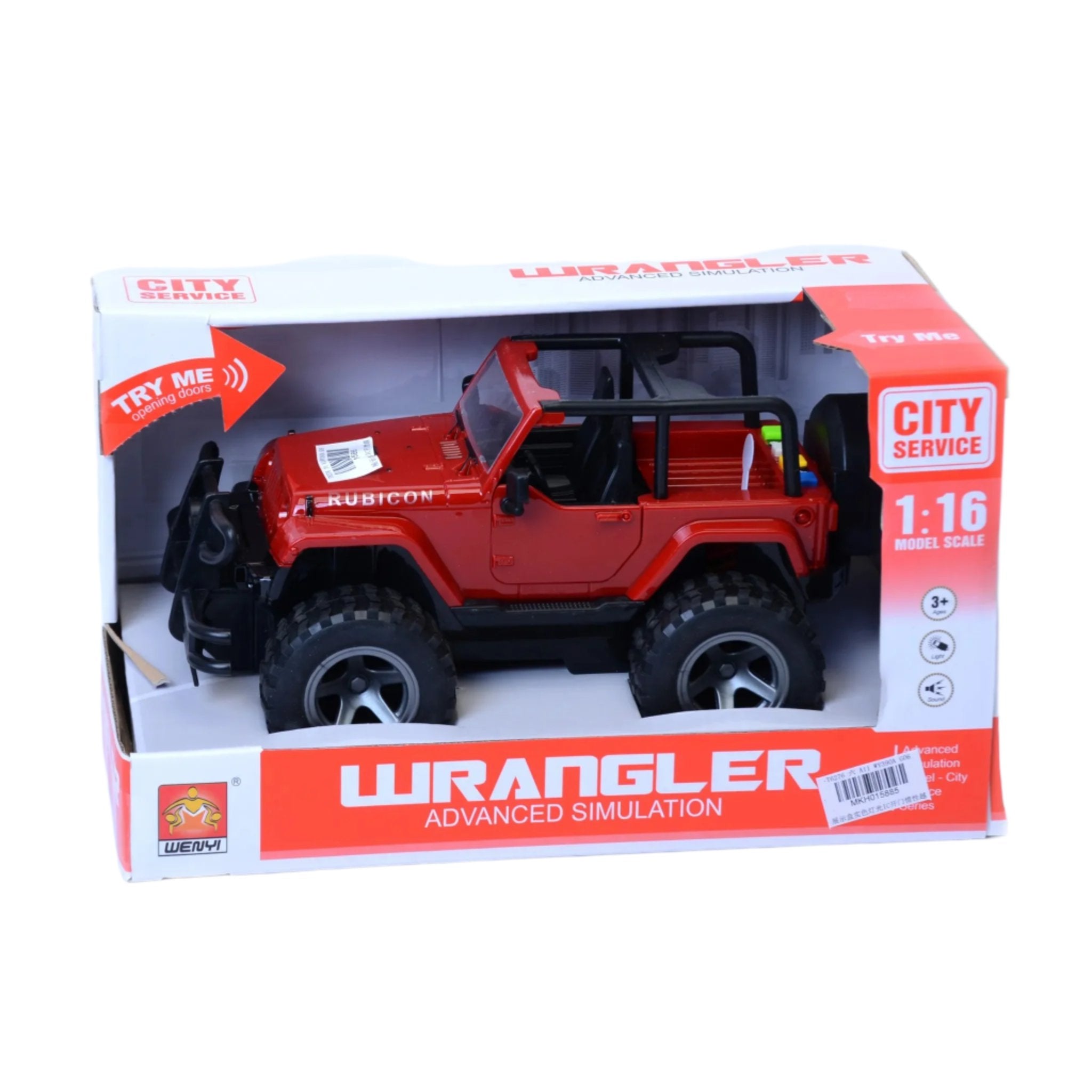 Wrangler Jeep With Light Red – Toy Kingdom South Africa