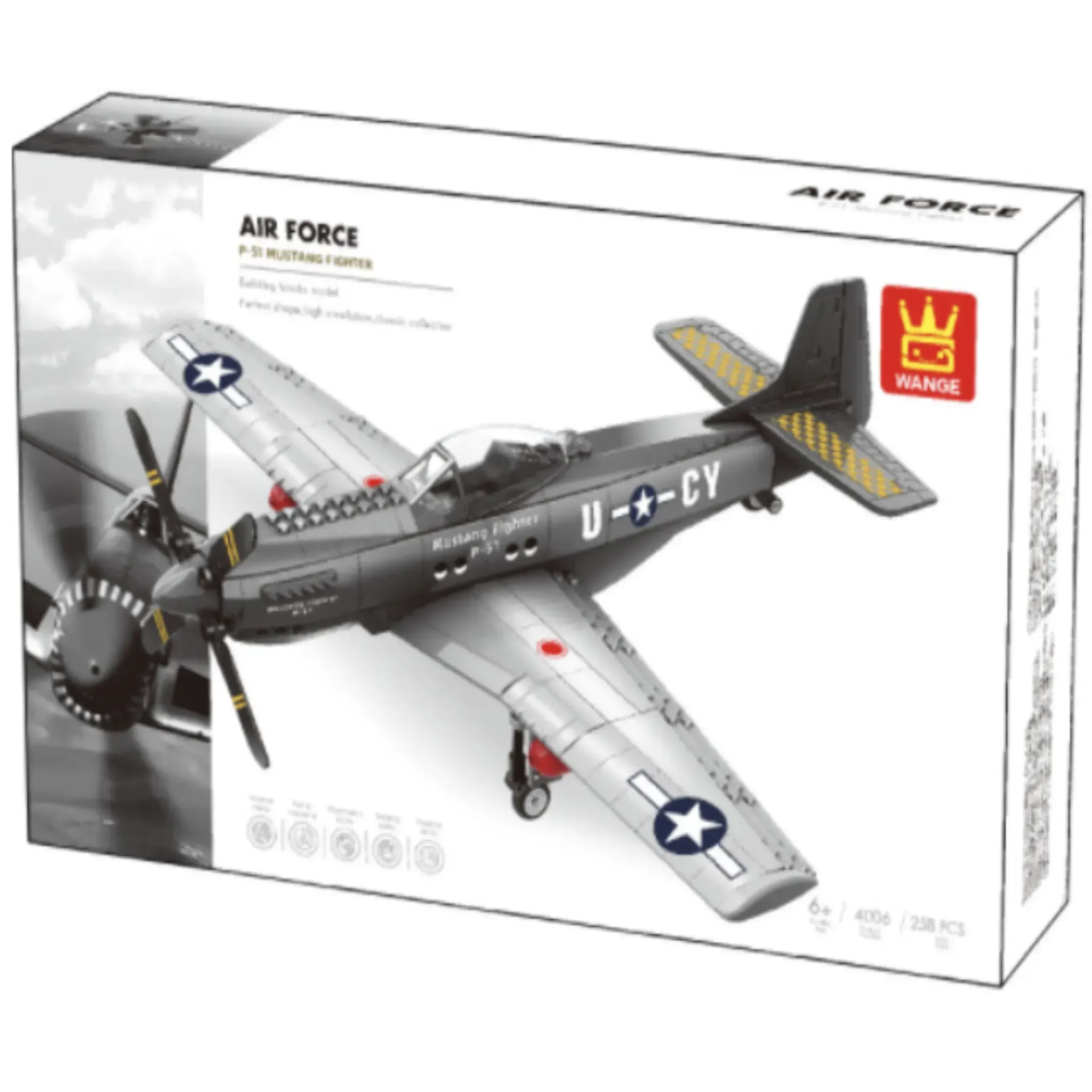 Wange P-51 Mustang Fighter Building Blocks – Toy Kingdom South Africa