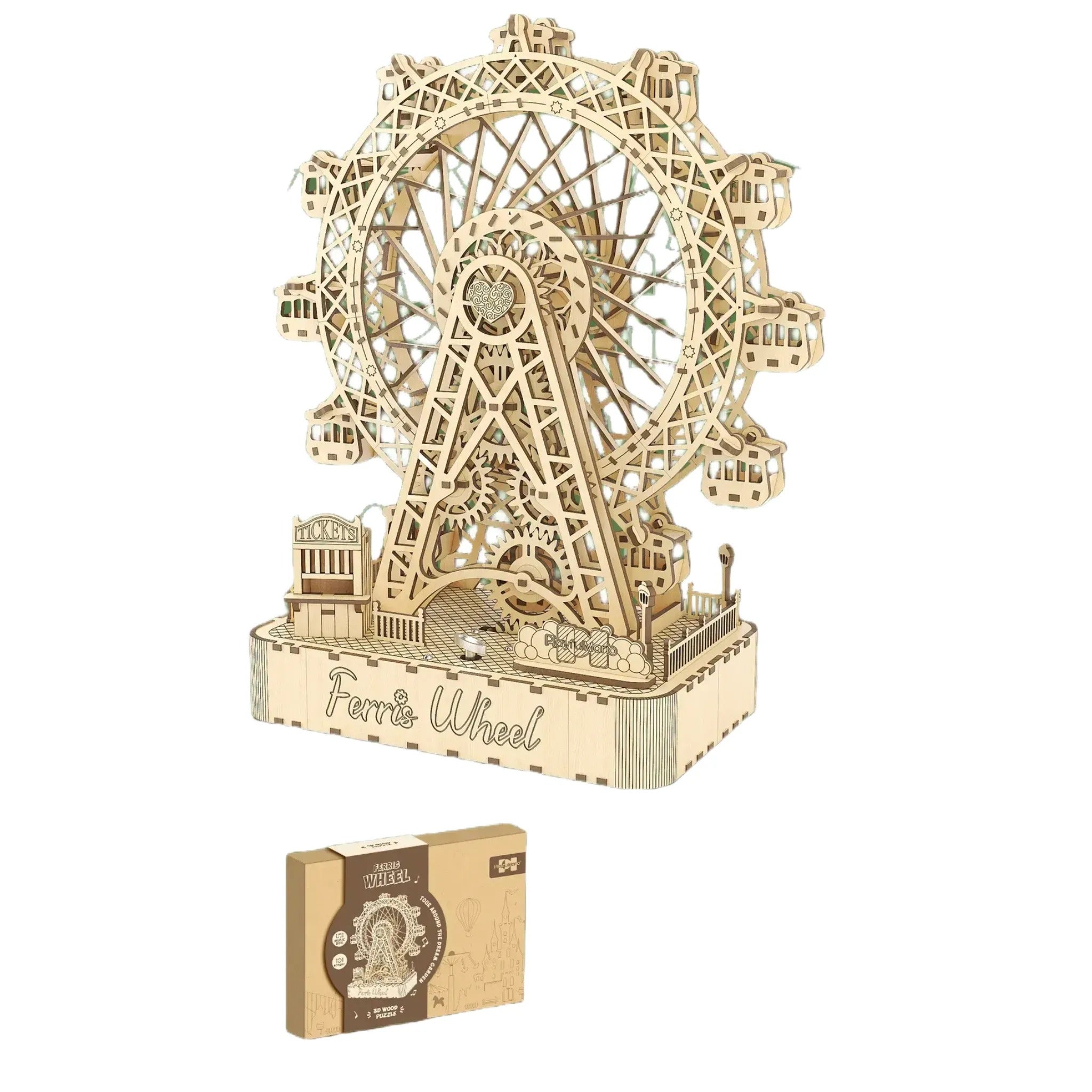 立体・オブジェ Timaa 3D Wooden Ferris Wheel Puzzle – Toy Kingdom South Africa