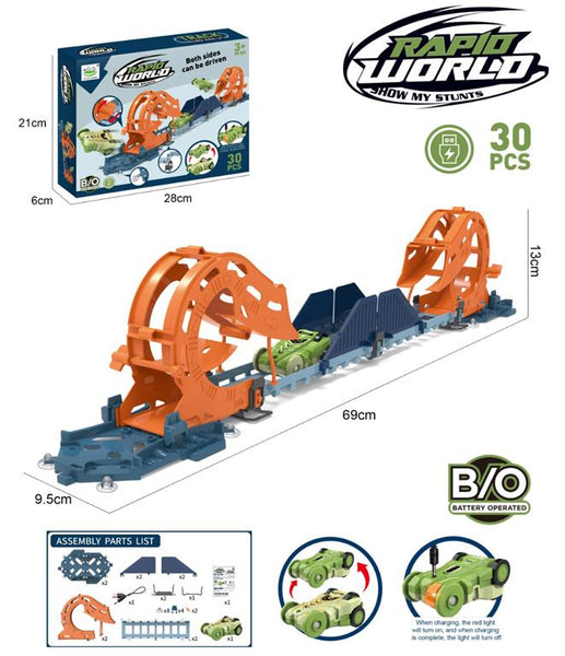 Rapid World Double-Sided Car Track - 30 Pieces – Toy Kingdom South