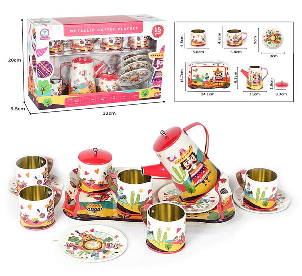 Mexican Tin Coffee Set - 14 Pieces – Toy Kingdom South Africa