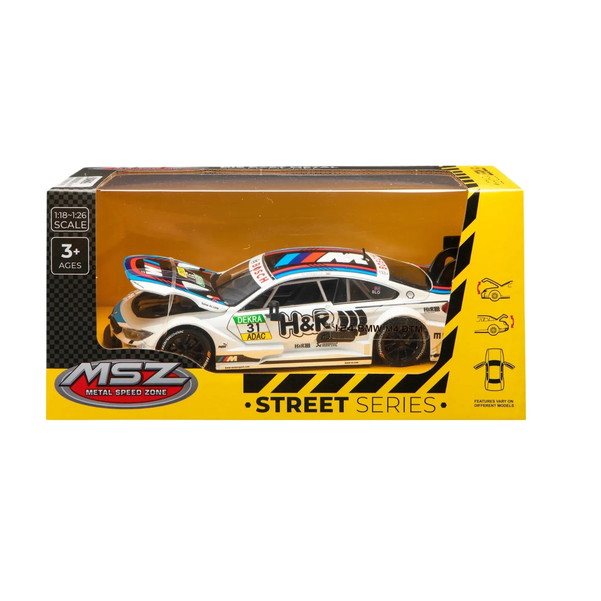 1/24 BMW M4 DTM (20cm Long) - White – Toy Kingdom South Africa