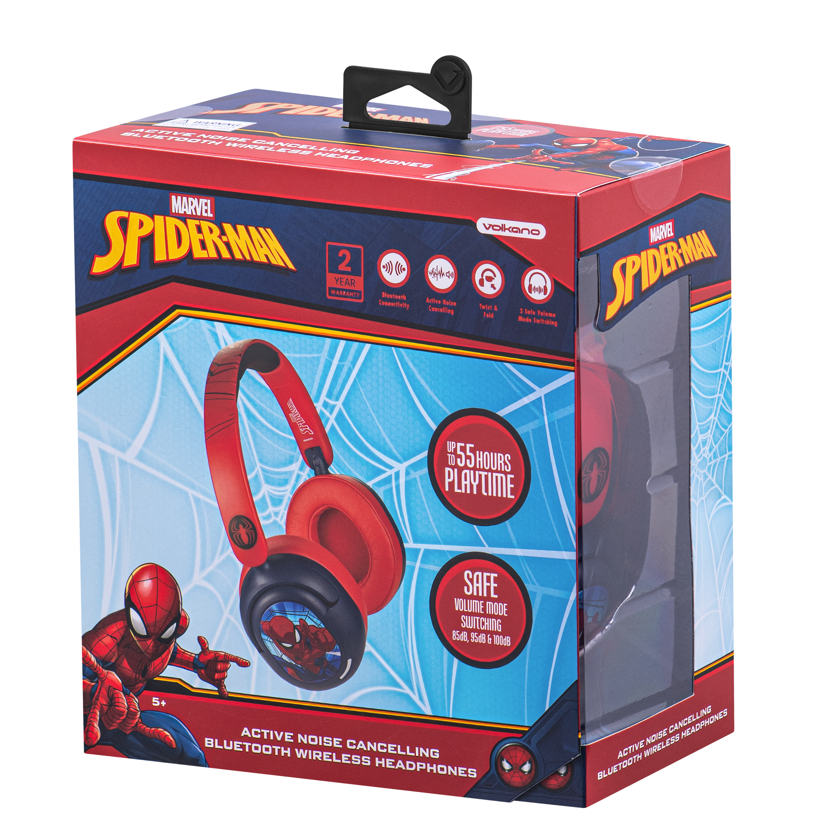 Spider-Man Active Noise Cancelling Padded Bluetooth Headphones