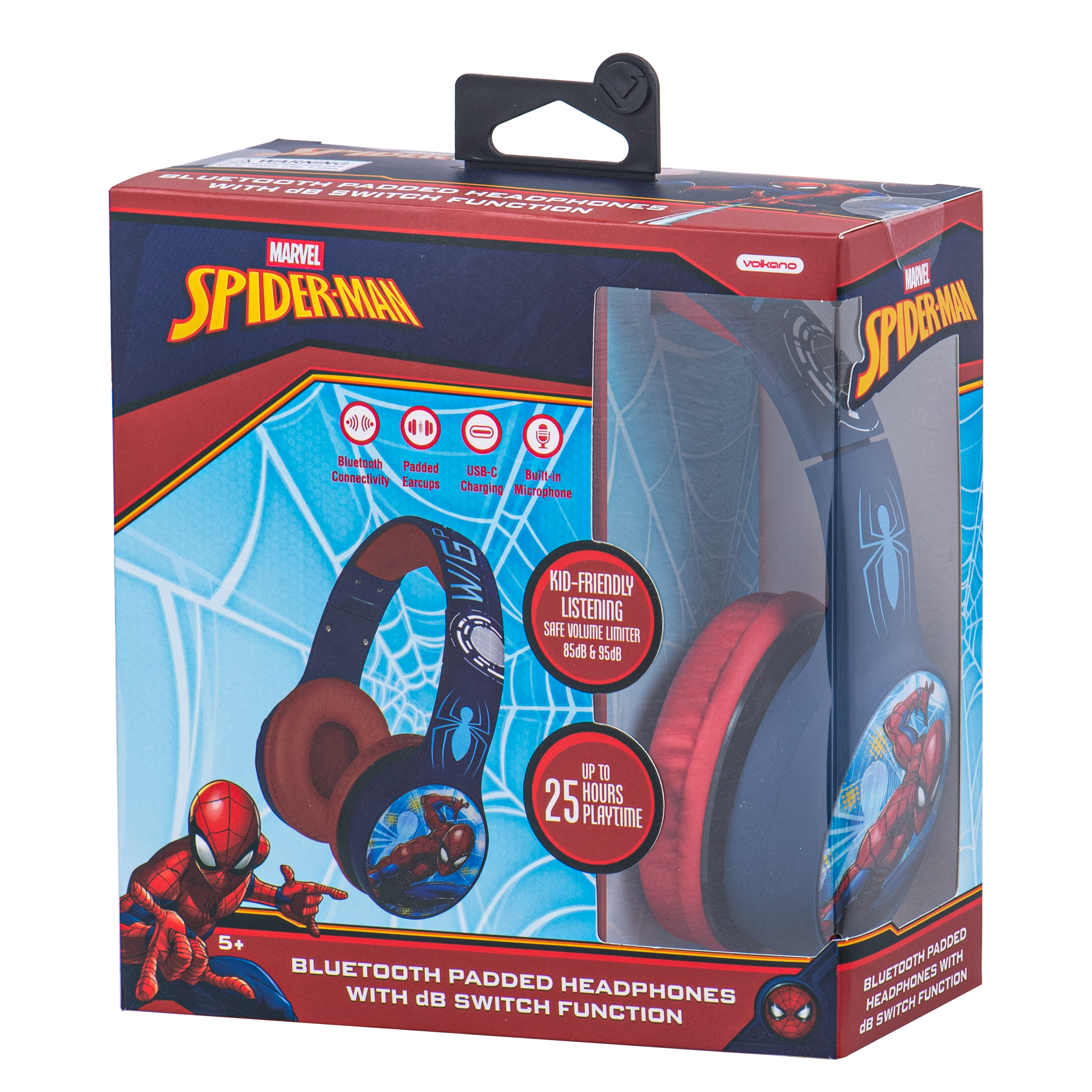 Spider-Man Bluetooth Padded Headphones with Adjustable Db – Toy