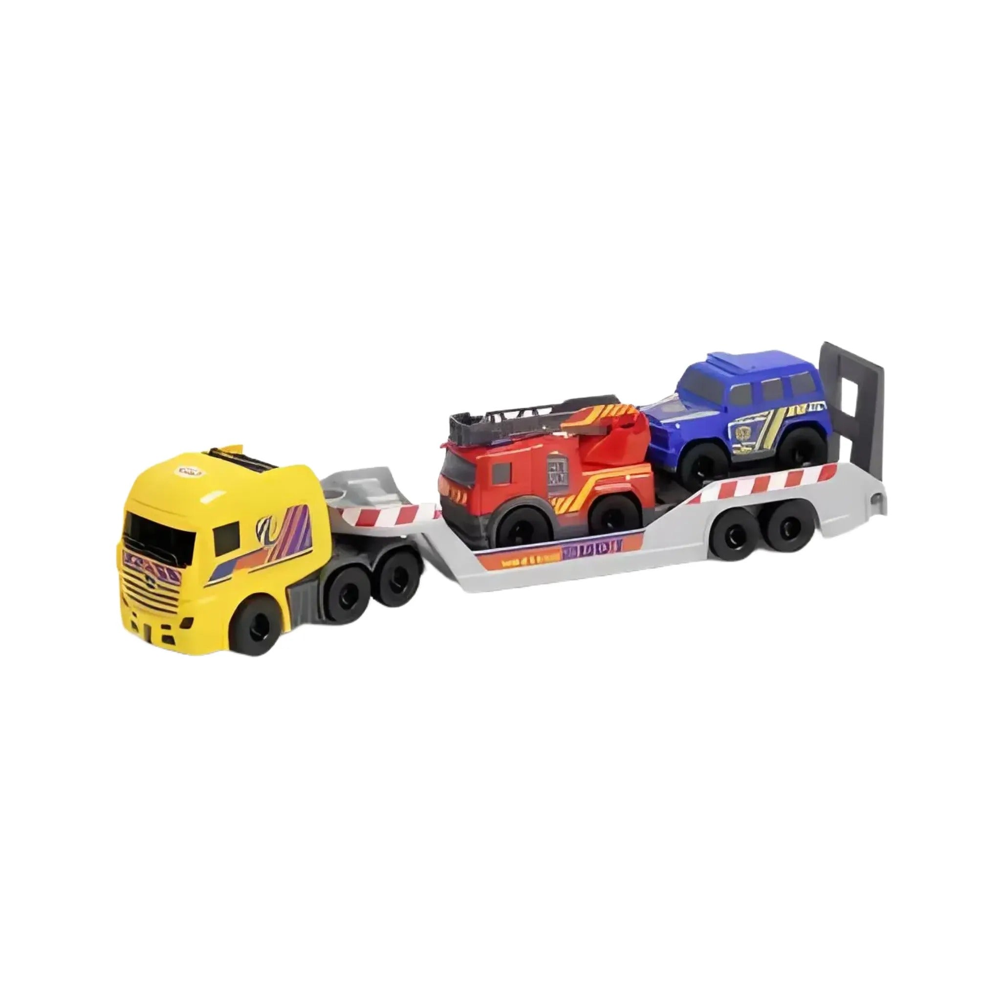Dickie Toys 3-in-1 Micro Rescue Truck with Police & Fire Engine