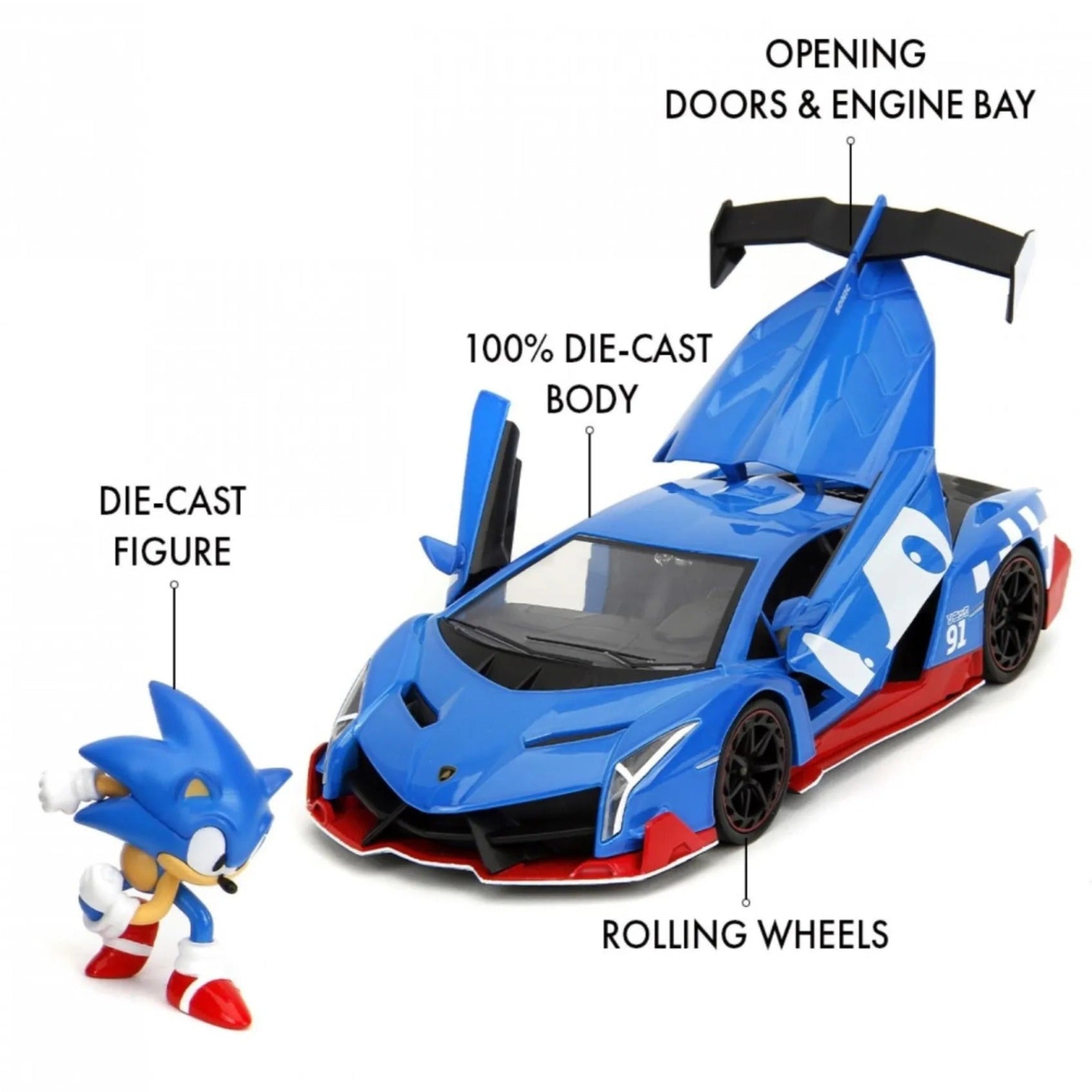 1:24 HWR Sonic Lamborghini Veneno – Toy Kingdom South Africa