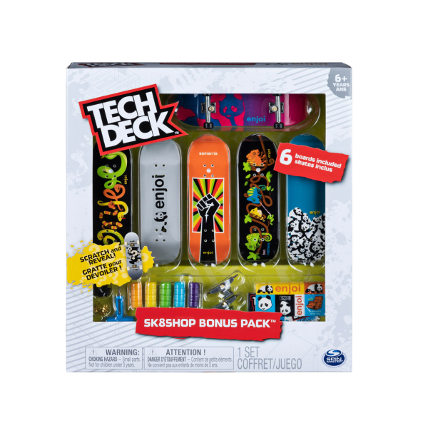 Tech-Deck Sk8shop Bonus Pack 6 Pack 96mm Fingerboards Grizzly Skate 